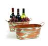 12  tin oval tub copperverdigris finish by14 1ver wholesale metal containers