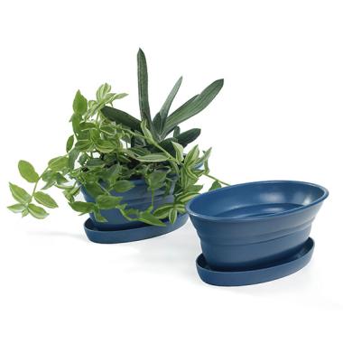 975  oval biodegradable tray blue pe05 1b handles bowls
