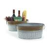 oval tub galvanized ribbedrust finish by83 1rst wholesale metal containers tubs