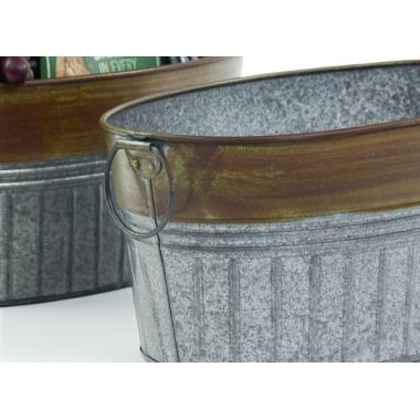 oval tub galvanized ribbedrust finish by83 1rst wholesale metal containers tubs