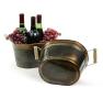 oval metal tub 10  wood handles burnt copper by20 1cbt wholesale
