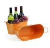 12  oval tin tub orange by14 1or wholesale metal containers tubs