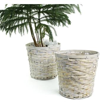 rattan pot cover 8  white wash pr08 1w wholesale