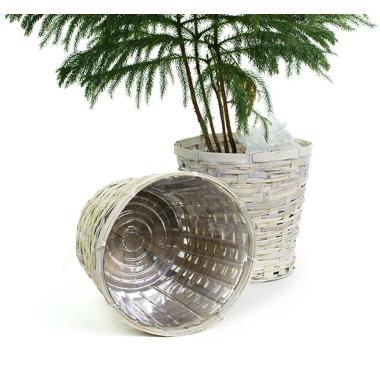 rattan pot cover 8  white wash pr08 1w wholesale