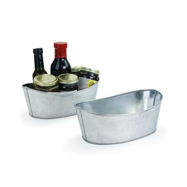 10  galvanized oval boat shape bowl by98 1 wholesale metal containers