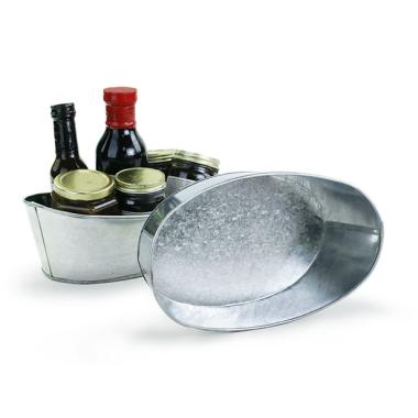 10  galvanized oval boat shape bowl by98 1 wholesale metal containers
