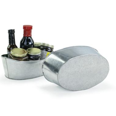 10  galvanized oval boat shape bowl by98 1 wholesale metal containers
