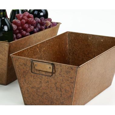 14  rectangle tin tray copper finish ty35 1cop wholesale metal containers