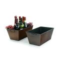 14  rectangle tin tray rust finish ty35 1rst wholesale metal containers