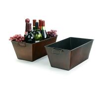 14  rectangle tin tray rust finish ty35 1rst wholesale metal containers