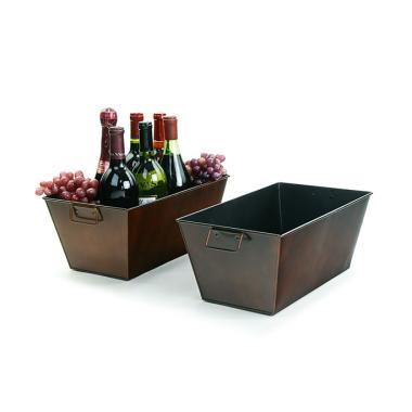 14  rectangle tin tray rust finish ty35 1rst wholesale metal containers