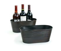 12  tin oval tub brown rust finish by12 1rst wholesale metal containers