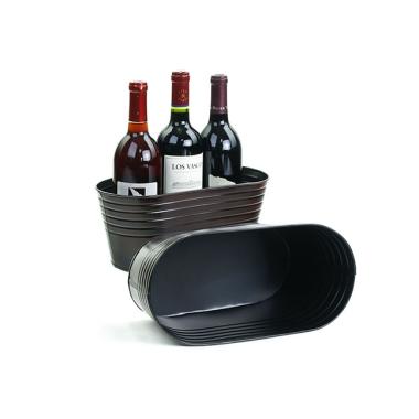 12  tin oval tub brown rust finish by12 1rst wholesale metal containers