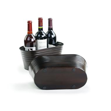 12  tin oval tub brown rust finish by12 1rst wholesale metal containers