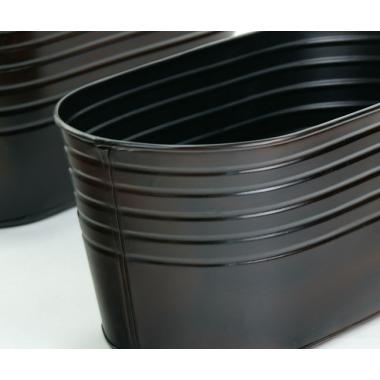12  tin oval tub brown rust finish by12 1rst wholesale metal containers