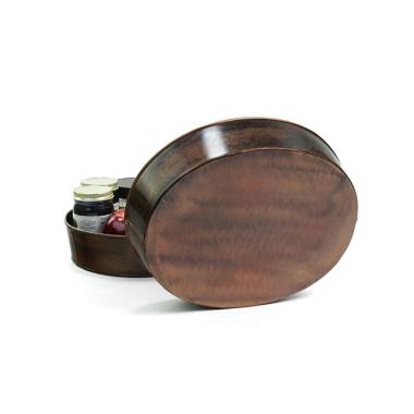 12  tin oval low bowl antique brown ty59 1br wholesale metal containers