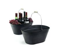 ribbed tin oval shop brushed black by671 1 wholesale metal containers