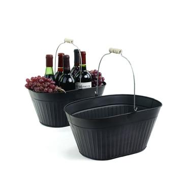 ribbed tin oval shop brushed black by671 1 wholesale metal containers