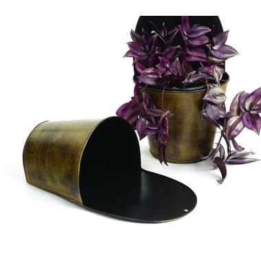 tin half bucket wall basket antique brown wy79 1 wholesale metal containers