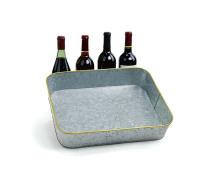 rectangle galvanized tray brass trim ty371 1no wholesale metal containers