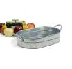 tin oval tray galvanized side handle ty50 1 handles