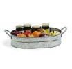 tin oval tray galvanized side handle ty50 1 handles