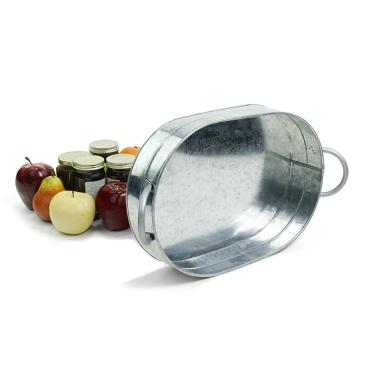 tin oval tray galvanized side handle ty50 1 handles