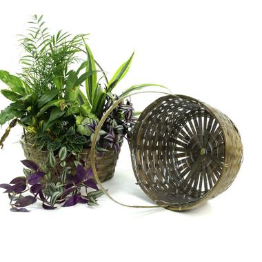 bamboo round 12  shop stained so584 1s wholesale basket containers handled baskets