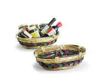 willowwoodchip oval tray green wine braid bw410 1 handles
