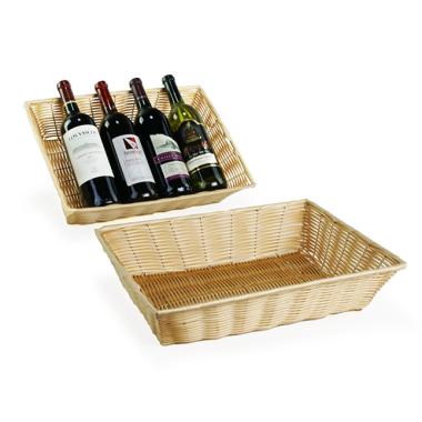 16  synthetic washable rectangle tray natural tp165 1 handles bowls