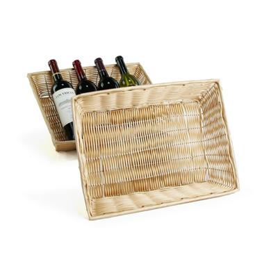 16  synthetic washable rectangle tray natural tp165 1 handles bowls