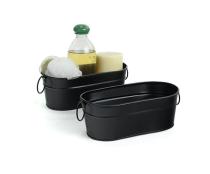 8  oval small tub galvanized black by877 1blk wholesale metal containers