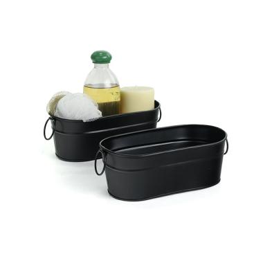 8  oval small tub galvanized black by877 1blk wholesale metal containers