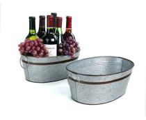 galvanized oval tub 13  brown trim by13 1abt wholesale metal containers
