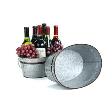 galvanized oval tub 13  brown trim by13 1abt wholesale metal containers