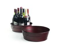 12  galvanized round tub burgundy by22 1bdy wholesale metal containers tubs