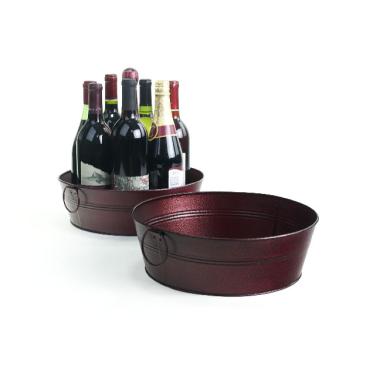12  galvanized round tub burgundy by22 1bdy wholesale metal containers tubs