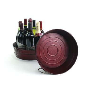 12  galvanized round tub burgundy by22 1bdy wholesale metal containers tubs