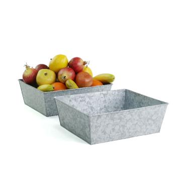 12  square galvanized tray ty52 1 wholesale metal containers rectangle
