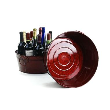 14  tin round bowl translucent red by21 1tpr wholesale metal containers