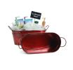 12  oval tin translucent red tub by14 1tr wholesale metal containers