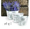 s3 tin half bucket wall basket white wash wy766 3 wholesale metal