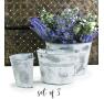 s3 tin half bucket wall basket white wash wy766 3 wholesale metal