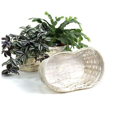 bamboo peanut shape white wash bo318 1w handles bowls trays