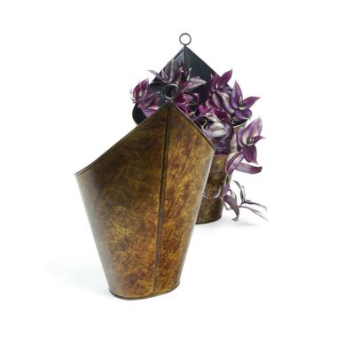 tin wall basket vintage brown wy98 1vc wholesale metal containers novelty