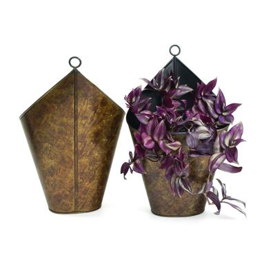 tin wall basket vintage brown wy98 1vc wholesale metal containers novelty