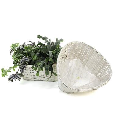 bamboo triangular pot white po03 1w wholesale basket containers covers