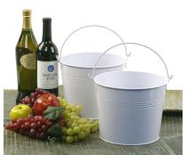 85  round tin pail white by28 1w wholesale metal containers pails