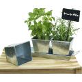 tin herb pot galvanized by42 1 wholesale metal containers pails pots rectangle