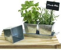 tin herb pot galvanized by42 1 wholesale metal containers pails pots rectangle